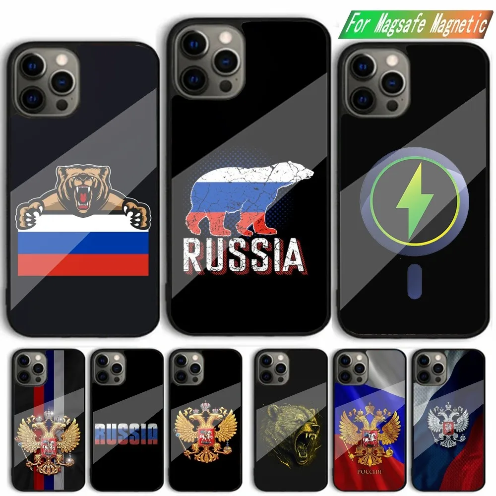 

R-Russia Flag National Emblem Phone Case For iPhone 15,14,13,12,11,Plus,Pro,Max Mini Magsafe Magnetic Wireless Charging