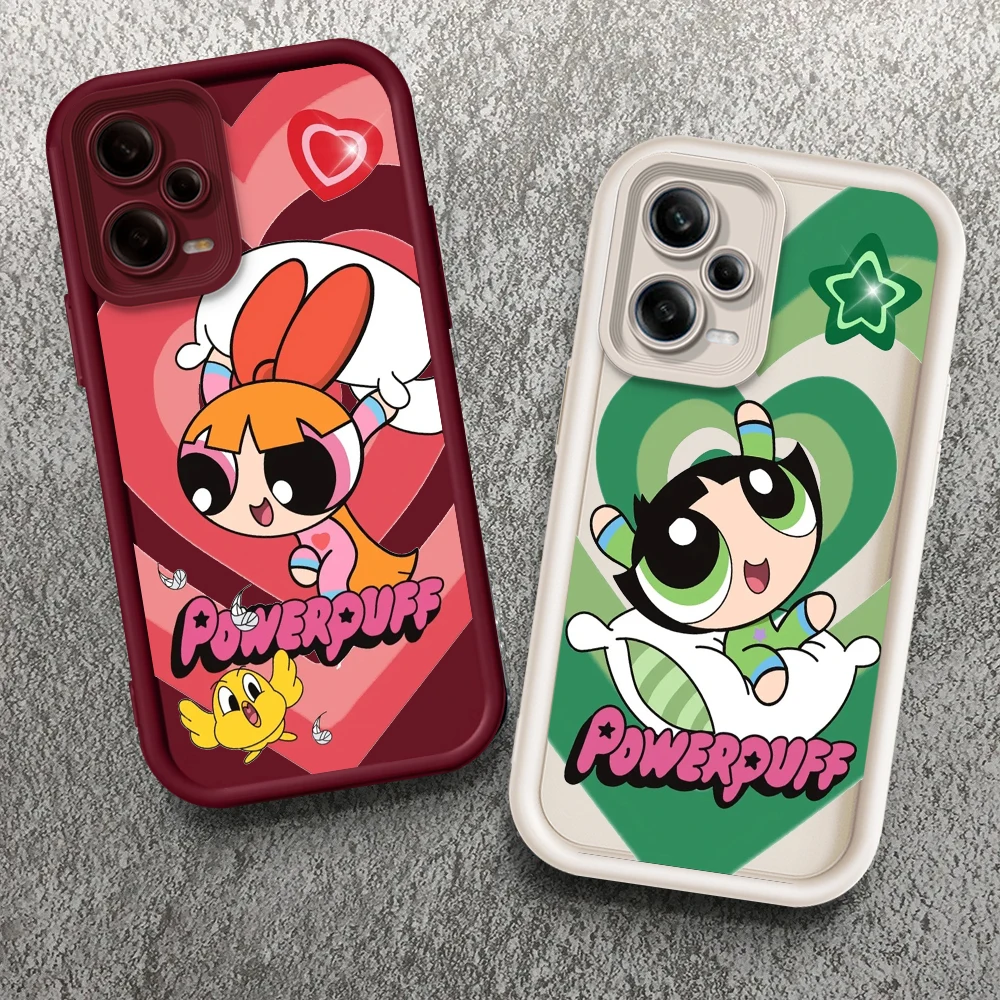 

The P-Powerpuffs Girls Carton Eye Ladder For Xiaomi Redmi Note 13 12 12C 11 11S 10 10C 10A 9C 9A Pro 5G Funda Phone Case