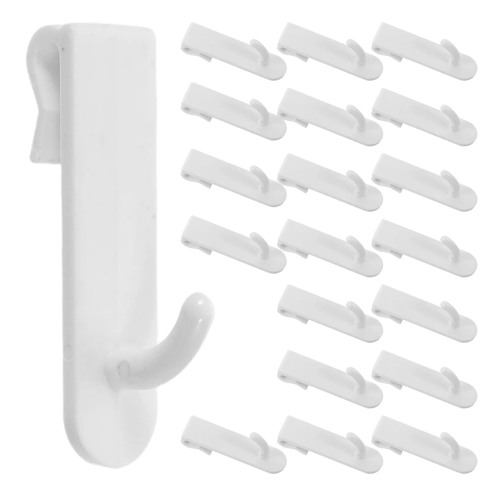 35pcs Wall Grid Display Hooks White Grid Panel Hooks for Wire Shelf Hanging Wall Hangers for Merchandising Store, Home Organizer