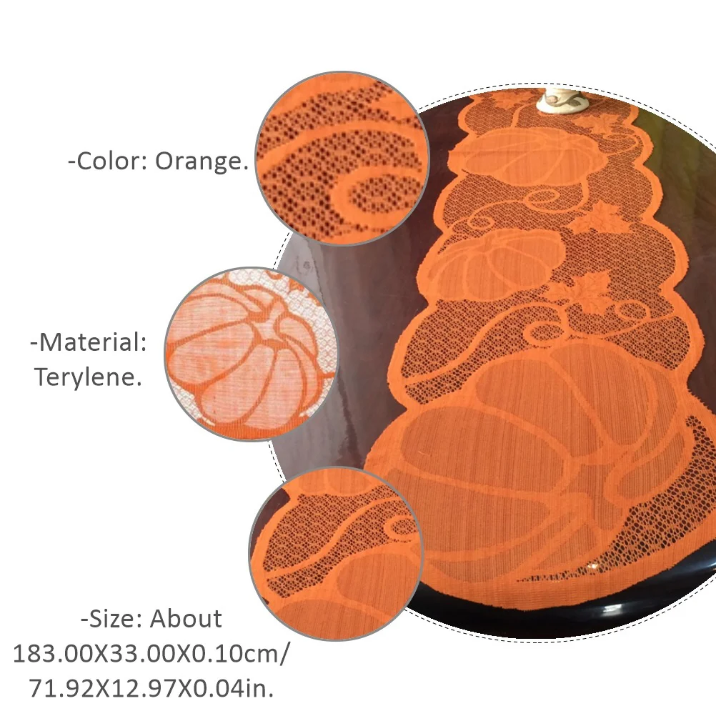 مجموعة واحدة من مفرش المائدة المصنوع من الدانتيل والبوليستر المنحوت المجوف لحفلات عيد الشكر والفندق المنزلي #3