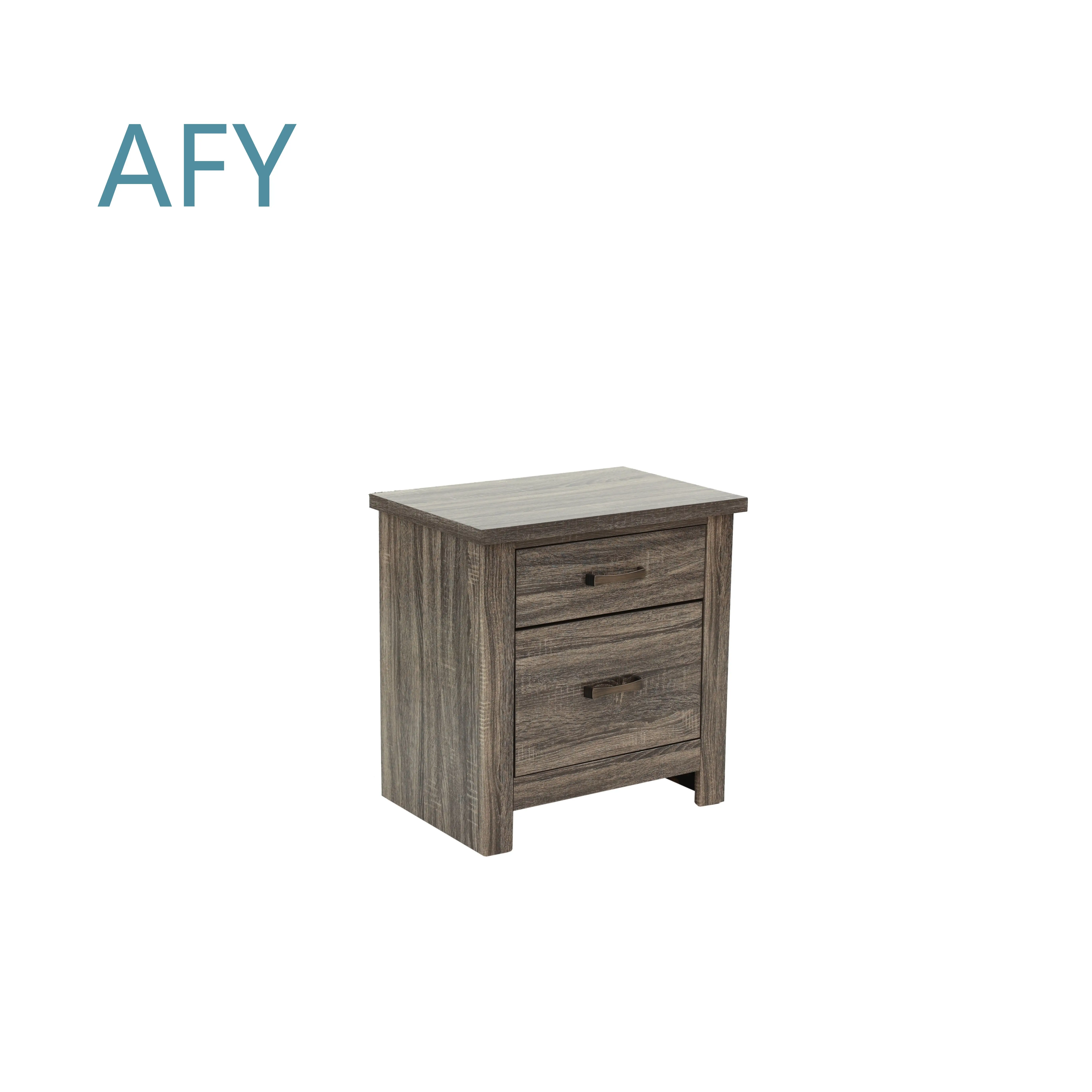 DB Modern Gray Oak Nightstand with Storage for Bedroom Furniture for Home or Hotel MDF Wood Traditional Design Night Stand