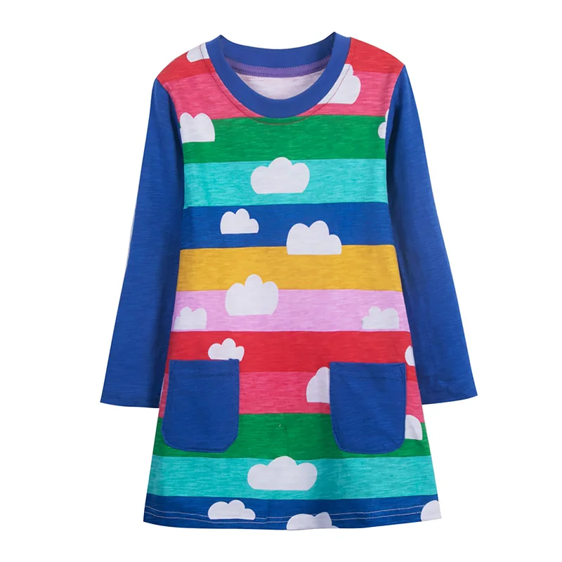 Springen Meter Neue Marke Apple Langarm Kleider Für Baby Mädchen Kleidung Baumwolle Herbst Frühling Prinzessin Party Nette Mädchen Kleider – Detail 2