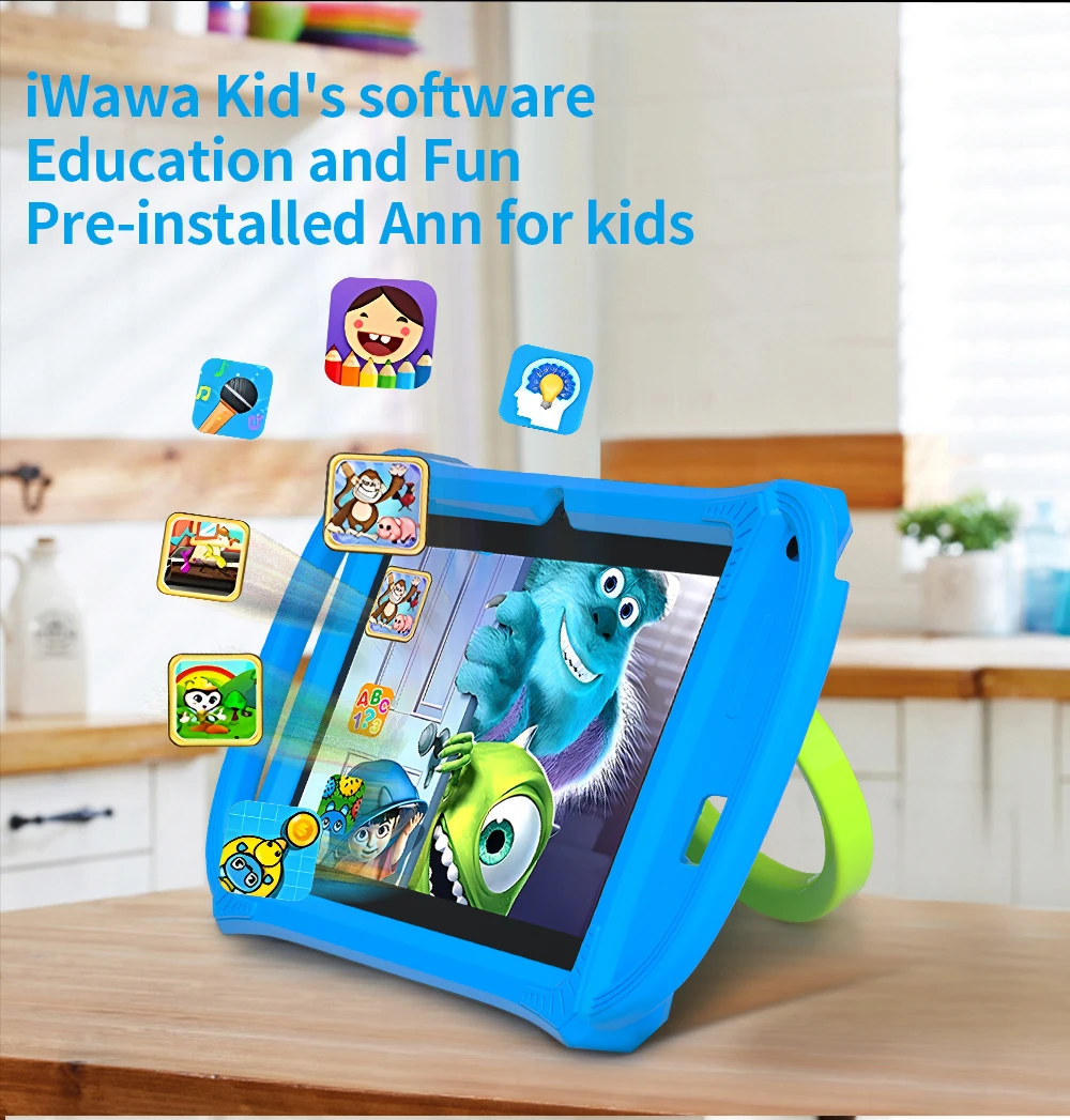Kids Tablet 7.0 Inch Android 12 Quad Core 4GB RAM+64GB ROM 4500mAh Dual Camera WiFi Parental Control