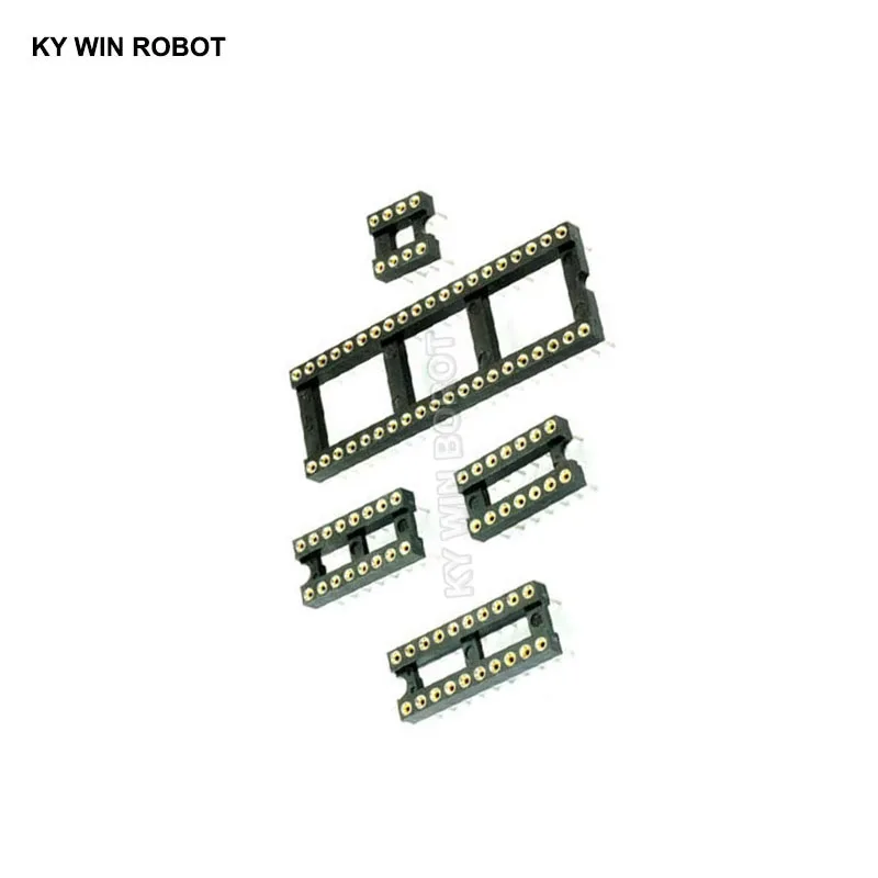 5pcs IC Sockets 2.54MM Round Hole DIP6 DIP8 DIP14 DIP16 DIP18 DIP20 DIP28 DIP40 Pins Connector DIP 6 8 14 16 18 20 24 28 40 PIN