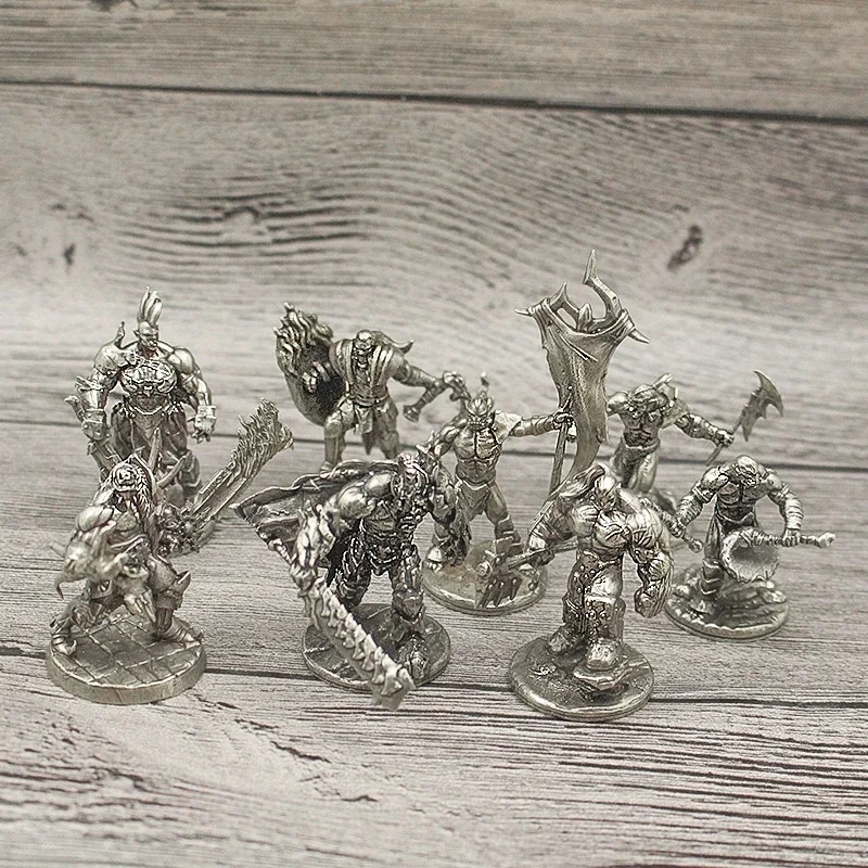 

Vintage Solid White Copper Barbarian Warrior Figurine Board Game Chess Piece Boys Gift