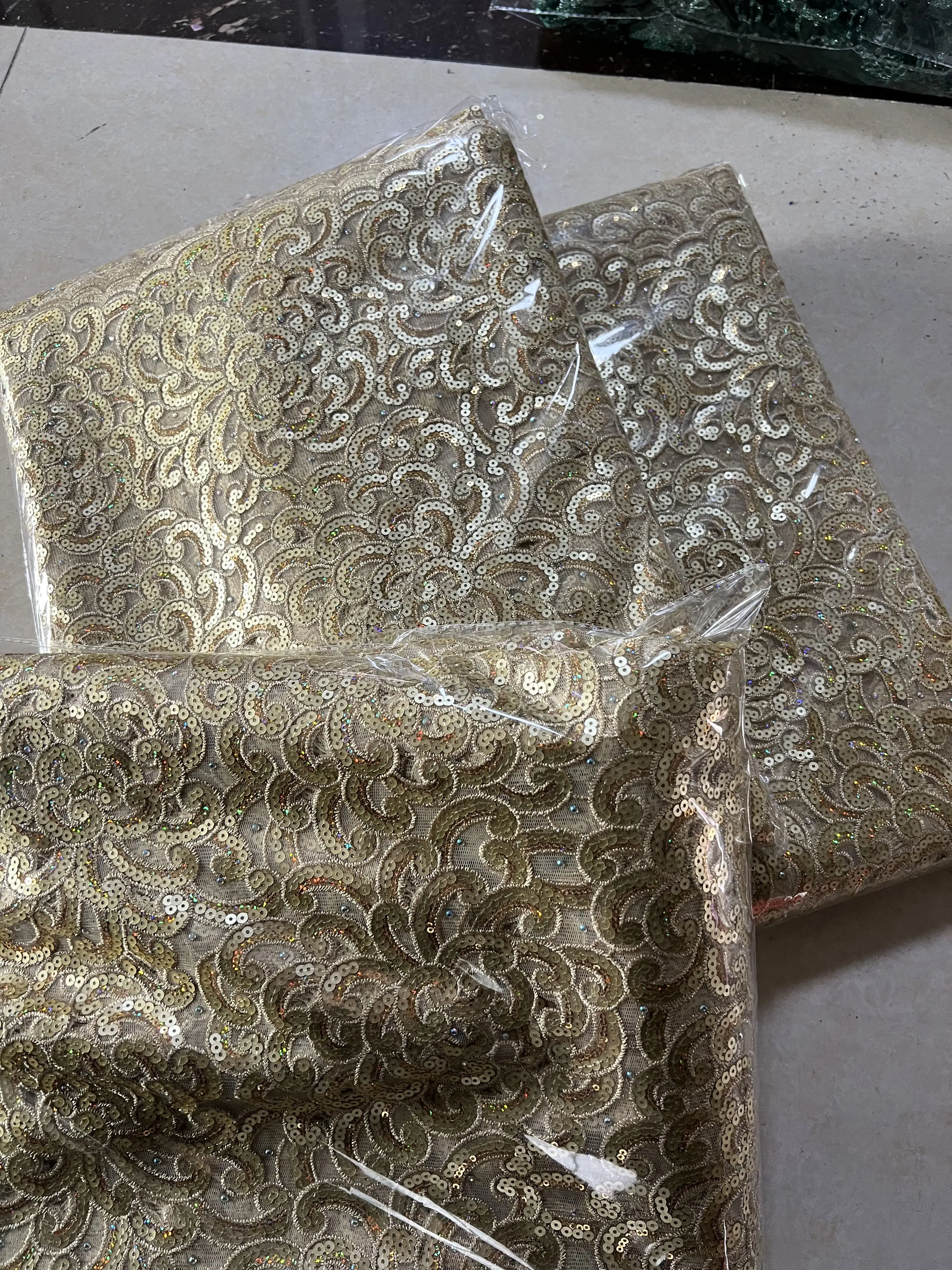 

2026 Nigerian High-Quality Tulle Lace Fabric for Sewing Wedding Dress Chiffon Party Guipure Embroidery Cotton 5Yard JL569