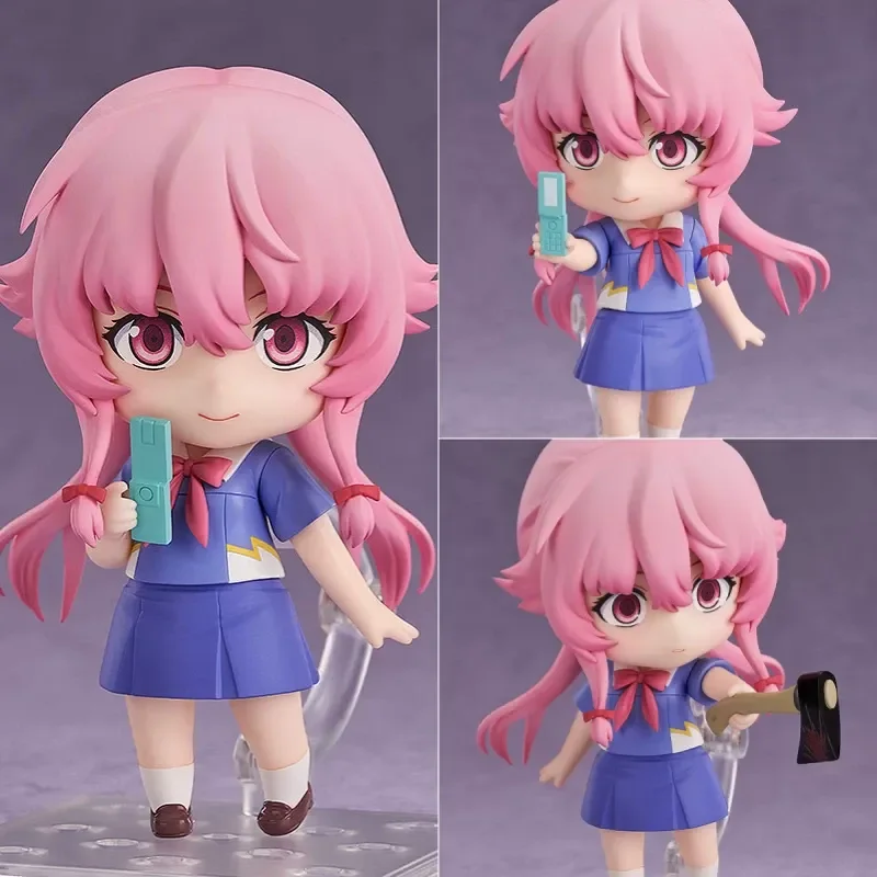Anime #2316 Future Diary Yuno Gasai Movable Figure With Swap Faces Boxed Model Desktop Ornament Collectible Anime Toy Gift Fans