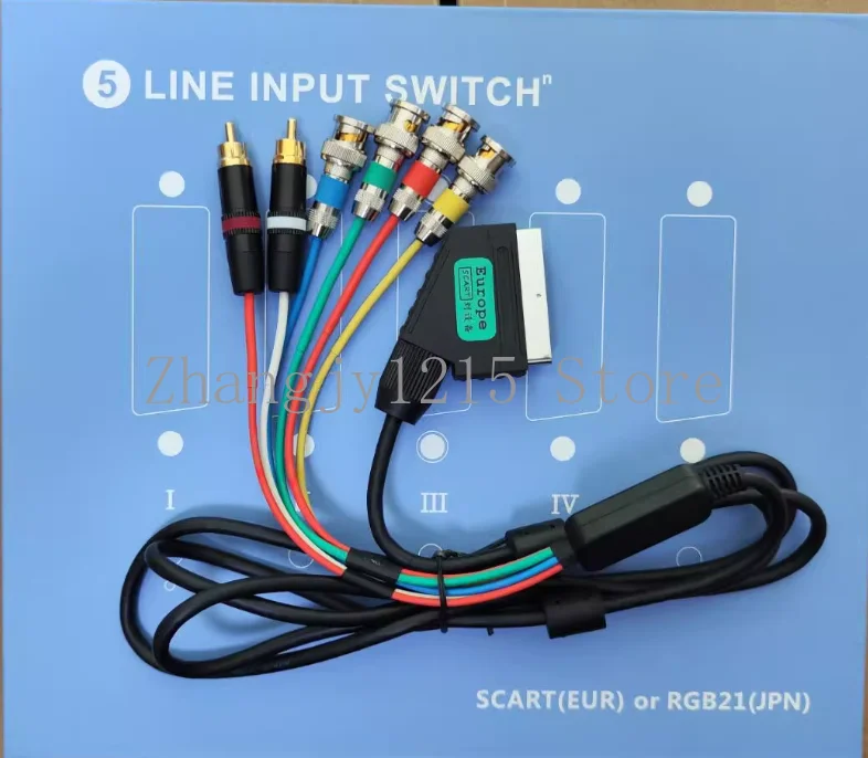 RGB21 Female Head To BNC, Used By Color Monitor European SCART or Japanese