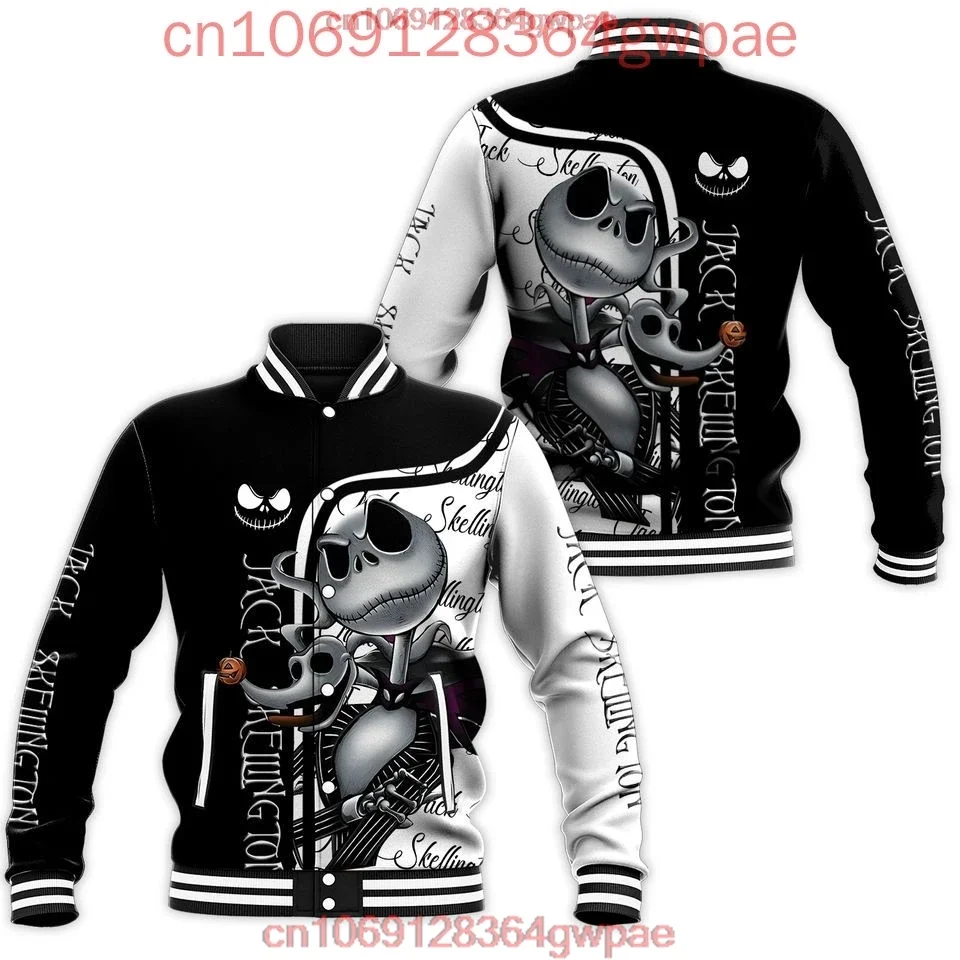 The Nightmare before Christmas Jack Skellington Baseball Jacket Men's Women's Casual Fashion Jacket Spring Autumn Sports Jacket