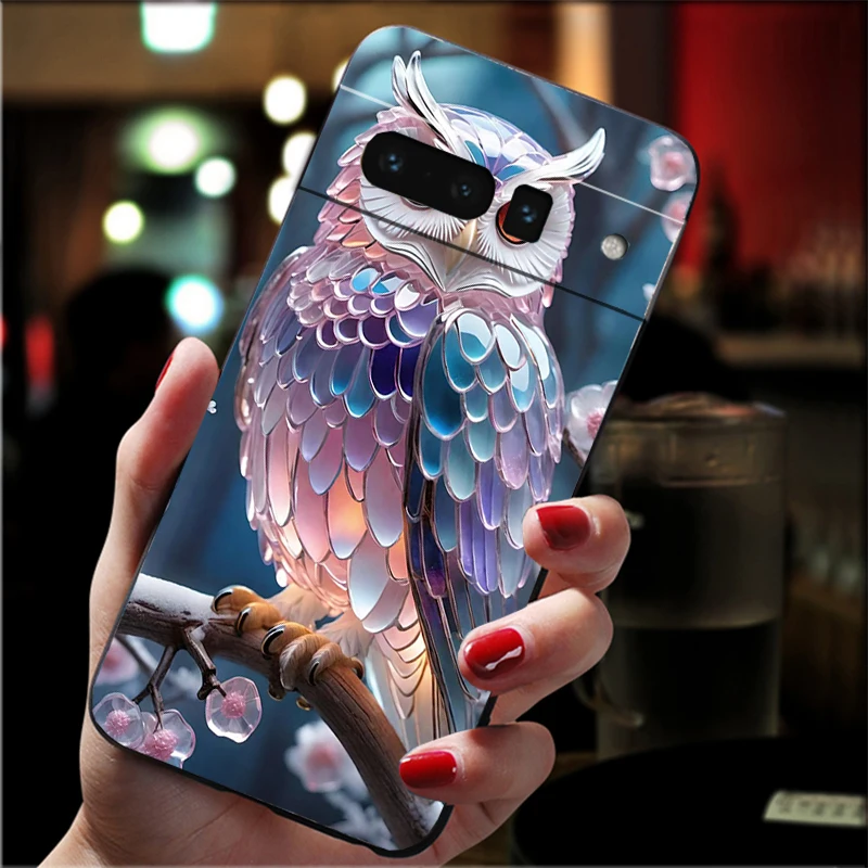 

Phone Case For Google Pixel 10 9 Pro XL 9A 8 7 6 Pro Pixel 8A 7A 6A Pixel 8 7 6 5 Cute Owl Cartoon