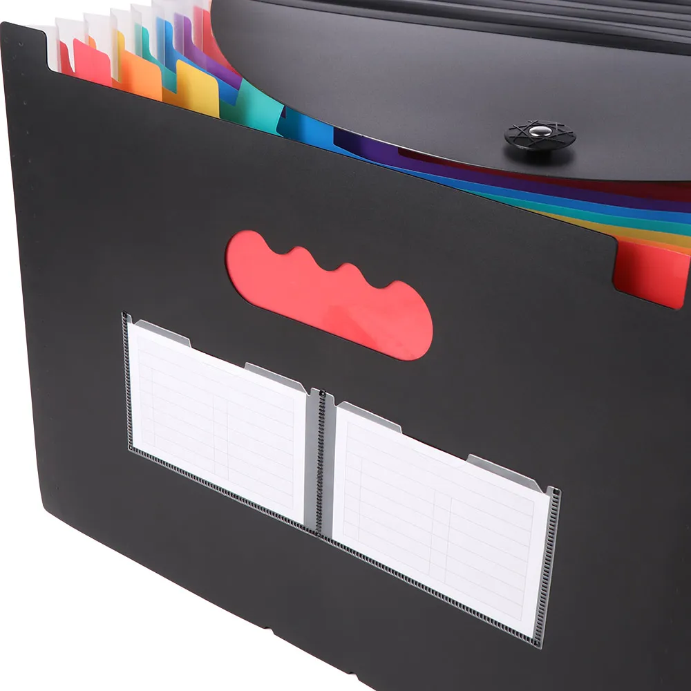 

Portable 25 Pockets File Folder Organizer Plastic Rainbow Expandable Filing Box Multi-Purpose A4 Art Supplies Folder Stationery