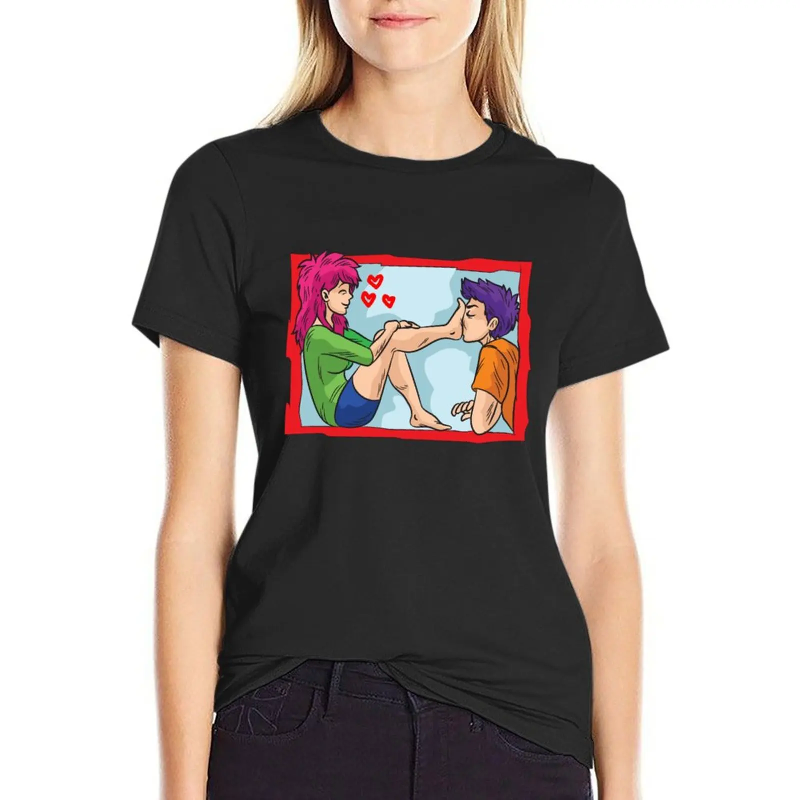 

Femdom Foot Worship T-Shirt Female clothing tees summer clothes tshirts woman