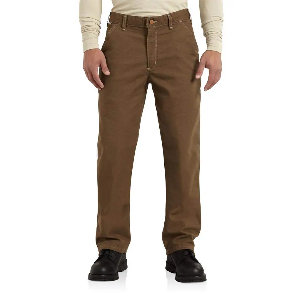 Carhartt Men's Flame-Resistant Washed Duck Work Dungaree Pants