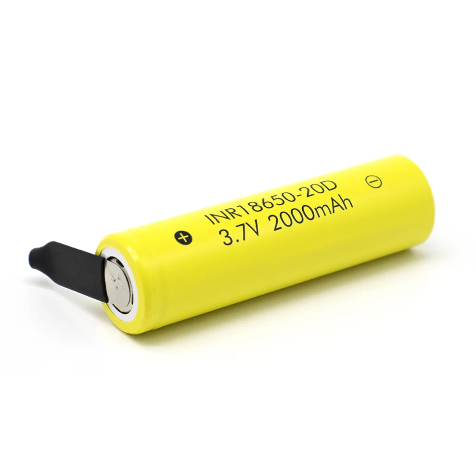 1-5 sztuk baterii INR18650 3,7 V 2000 mAh mała rezystancja wewnętrzna i szeroka gama zastosowań 20D - blacha niklowa