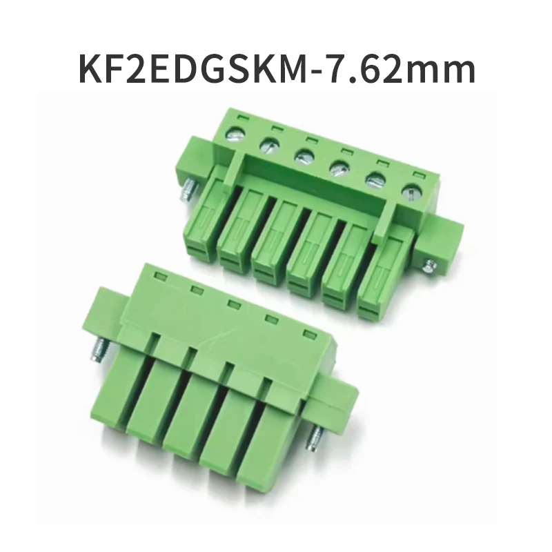(1 Piece) KF2EDGSKM - 7.62mm 2P 3P 4P ~ 12P Plug Through Wall Fixed 2EDGSKM 15EDGSKM 7.62 with Flange Lugs 32A High Current