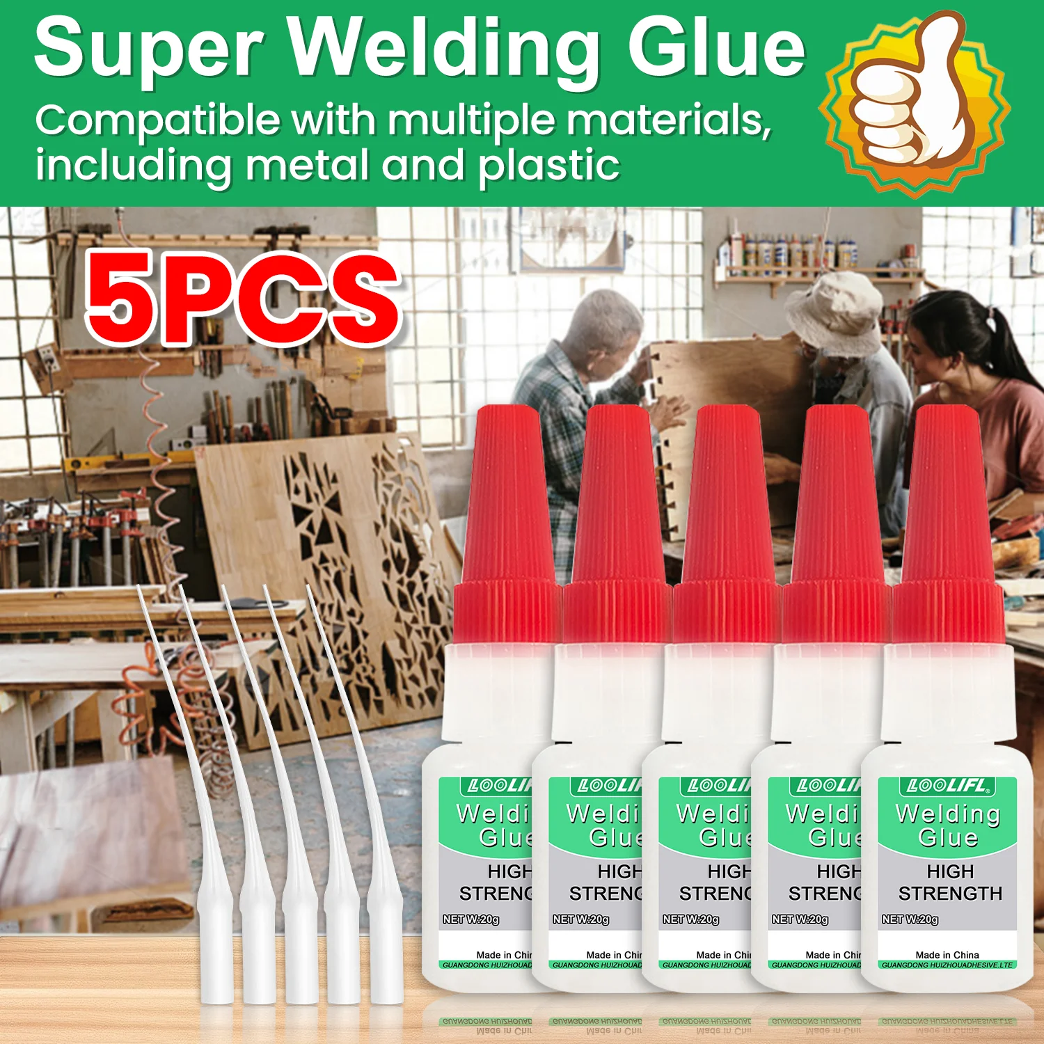 Loolifl50G Hochfester Ölbasierter Schweißkleber - Universeller Ölbasierter Schweißkleber Geeignet für Keramik, Metall, Glas, Kunststoff und Holz, Ausgestattet mit einem Dosiergerät.