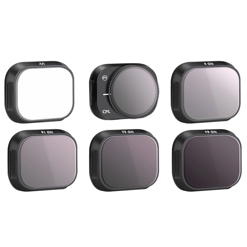 Aluminum Alloy Filter Set for DJI Mini 3 Pro Camera Lens Mcuv CPL ND8 ND16 ND32 ND64 Filters Accessoires,Six Piece Set