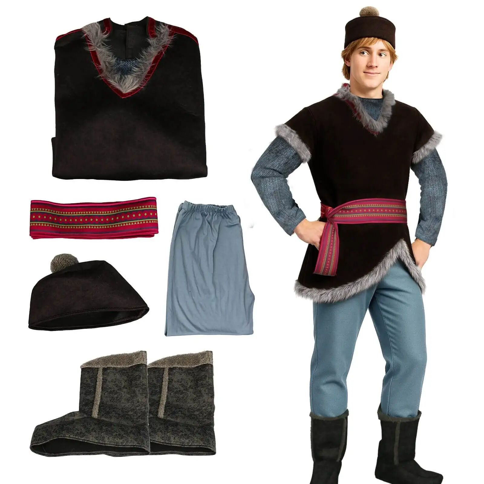 Kristoff Bjorgman kostium Cosplay film męski garnitur Halloween stroje na przyjęcie bożonarodzeniowe