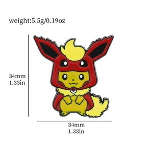 9 Buah Set Bros Hewan Mode Pin Enamel Eevee cos Pikachu Kreatif Aksesori Pakaian Ransel Aksesori Lencana Logam 10 pin makanan penjualan terbaik - №
