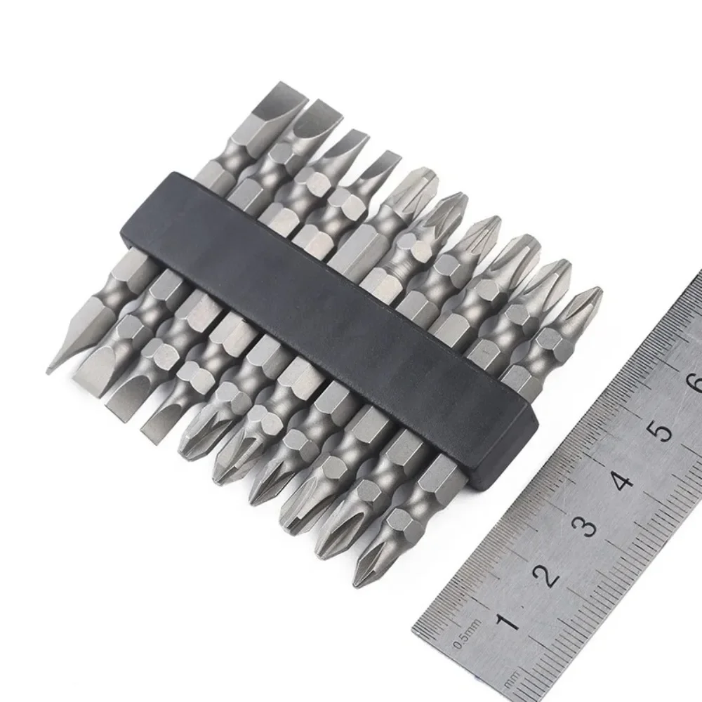 Imagem -02 - Krachtige-magnetic Duplo Cabeça Chave de Fenda Bits s2 ph Slotted Conjunto de Ferramentas Elétricas 65 mm 10 Pcs