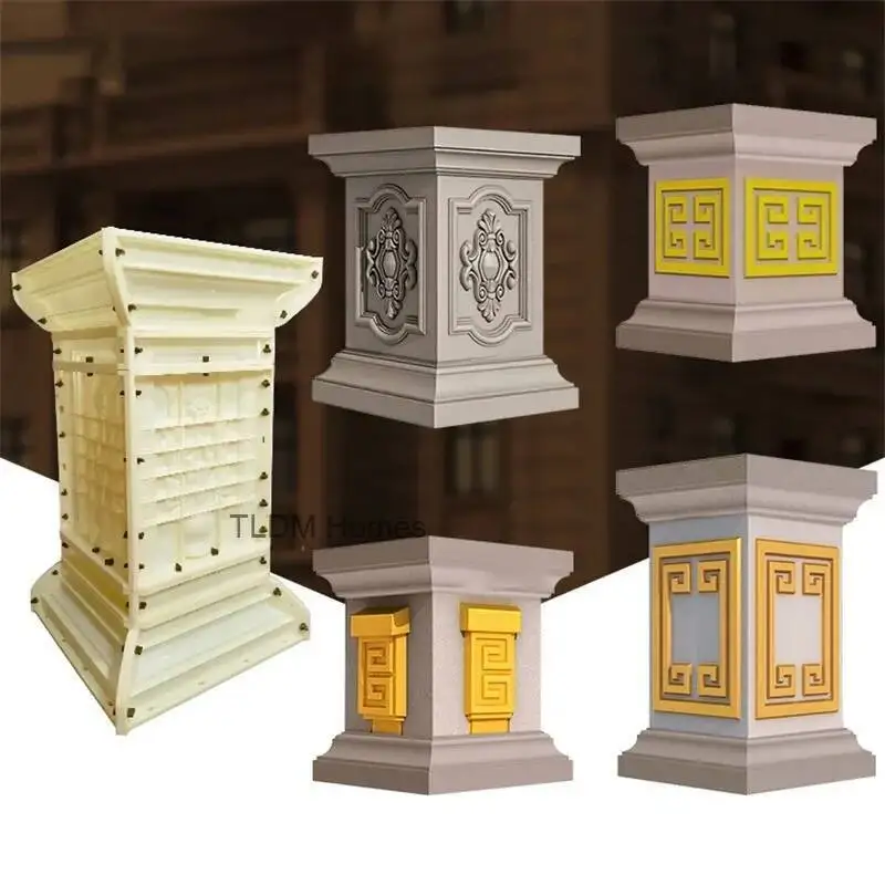 Plastic Roman Column Mold Column Pier Square Column Model Squared Pier Flower Pot Base Balcony Railing Square Pier Cement Mold