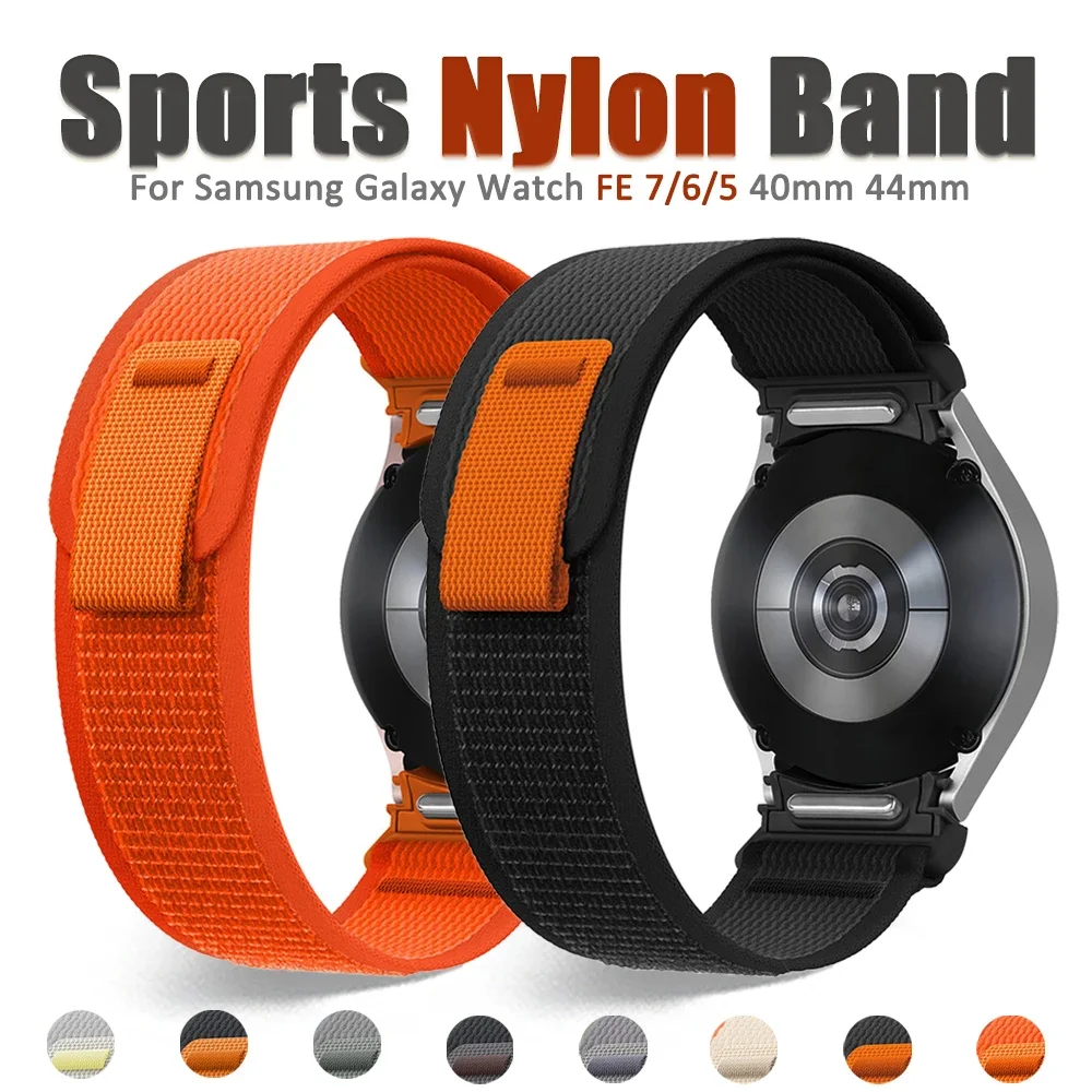 

No Gaps Strap for Samsung Galaxy Watch FE 7/6/5/4 44mm 40mm Nylon Bracelet for GALAXY 6/4classic 43mm 47 42 46mm Quick fit Band