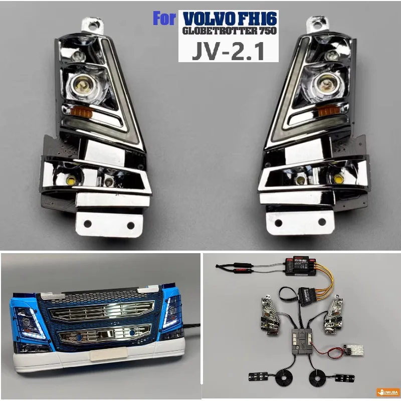 JV-2.1 Voltage 5V Headlamp Lamp Group Suit for 1/14 Tamiya RC Truck Trailer Tipper Volvo FH16 750 56362 DIY Parts