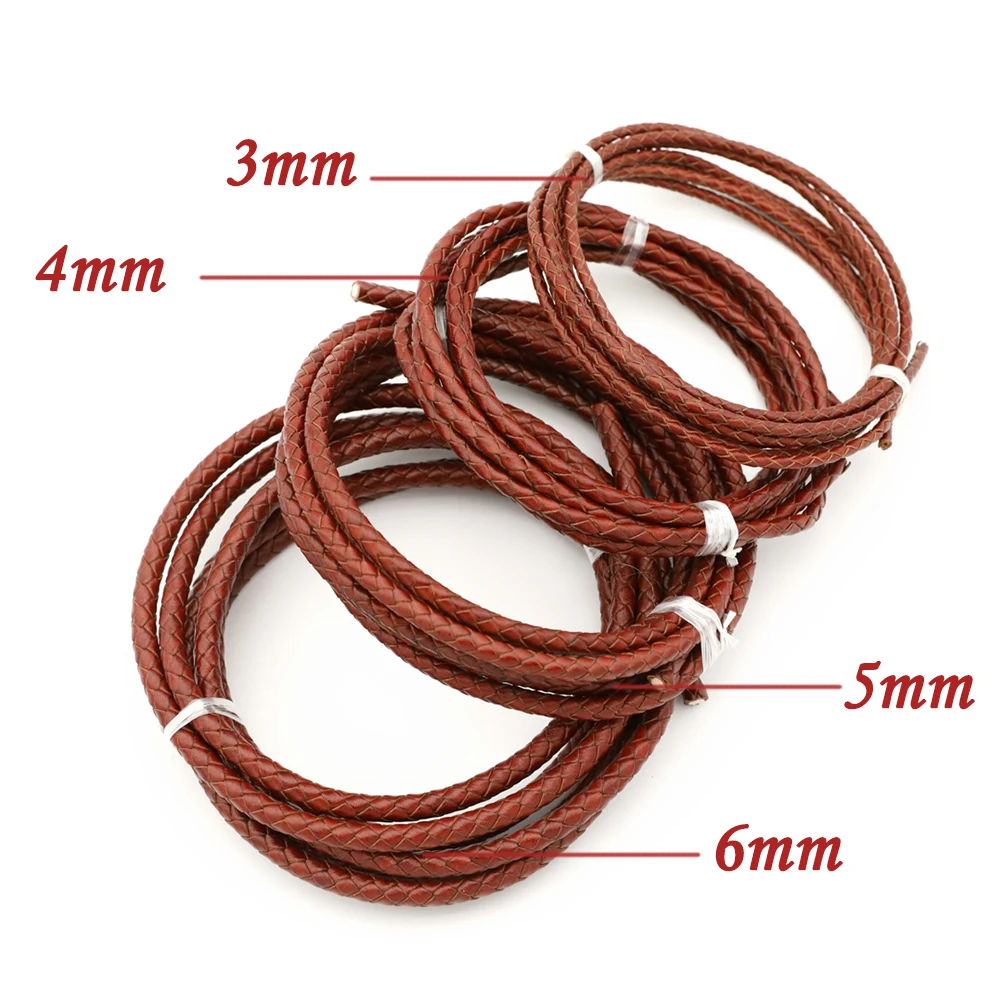 10 Meters Genuine Leather Rope Vintage Red Braided Leather Cord DIY Keychain Bracelet Backpack Strap Jewelry Making Accessories