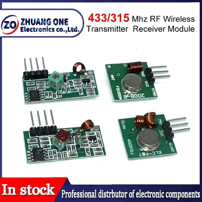 433Mhz RF Wireless Transmitter Module and Receiver Kit 5V DC 433MHZ/315MHZ Wireless For Arduino Raspberry Pi /ARM/MCU WL Diy Kit