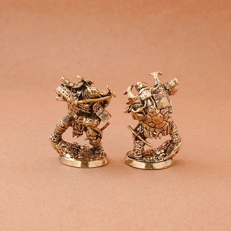

Brass Solider Model Miniatures Figurine Vintage Turtle Warrior Ornament Desktop Decoration Accessories Toy Gift