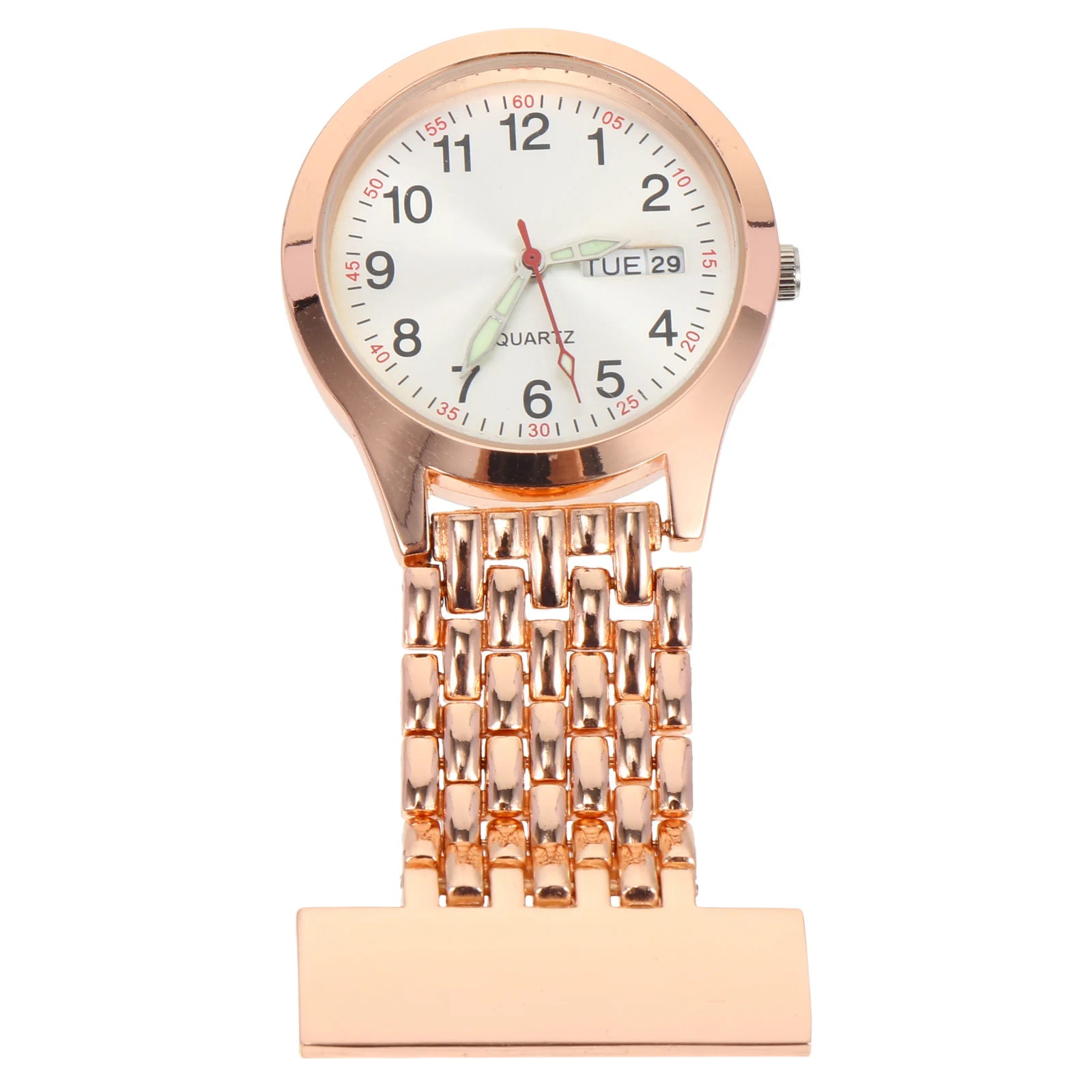 Nurse Watch Clip on Pocket for Nursing Double Calendar Qualified Zinc Iron Alloy Miss