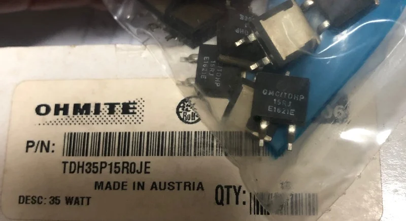 1PCS OHMITE TDH35P15R0JE D2PAK 35W 15Ω ±5% OMC/TDH 15RJ Thick-film resistor AEAK