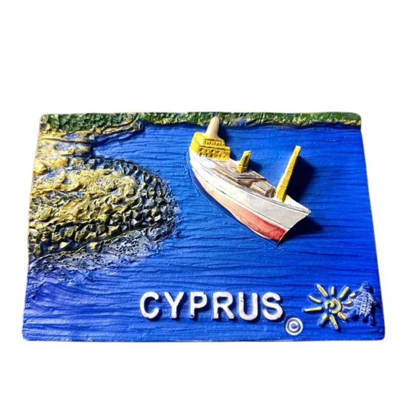 Mediterranean Cyprus Tourist Souvenir Collectible 3D Handicraft Ornament Magnetic Refrigerator Magnet