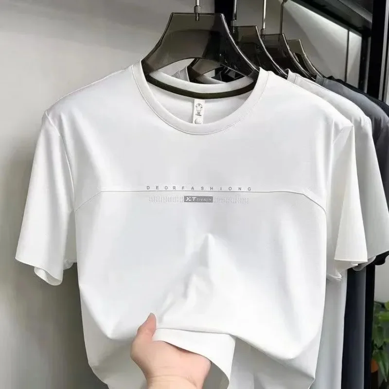 Men's Basic Short Sleeve T Shirt with Minimalist Print Design Breathable Cotton Blend Tee for Daily Wear Summer Casual Top — купить у AliExpress WW