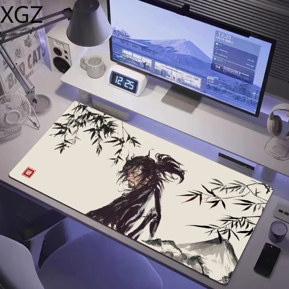 

XL XXL Japanese samurai Miyamoto Musashi comic mouse pad large game mouse pad HD keyboard carpet non-slip and washable