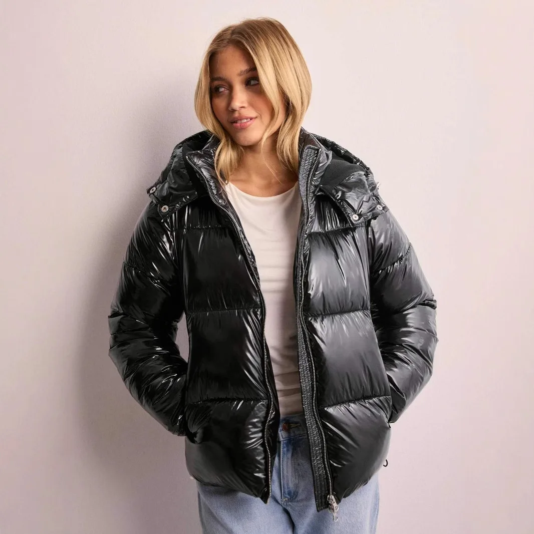 XXOWENLI Women Winter Cotton Jacket  Solid Color Casual Zipper Hooded Pockets Outwear Fashion Cold-proof Warm Parka Outerwear