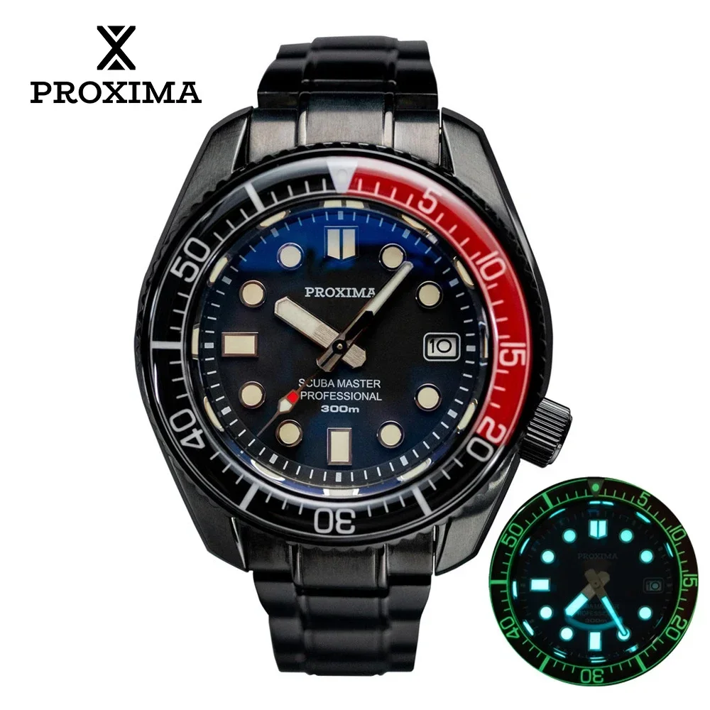 Proxima MM300 Luxury Watch Automatic Mechanical Men\'s WristWatch NH35/PT5000 /SW200 Black Case Sapphire Crystal Men Watches