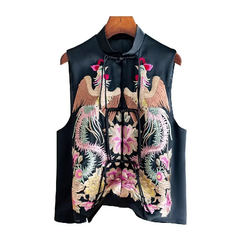 Retro Chinese Style Modern Women Vest Ropa Oriental Traditional Ethnic Gilet Clothes 2023 New Casual Jacket Hanfu Tops