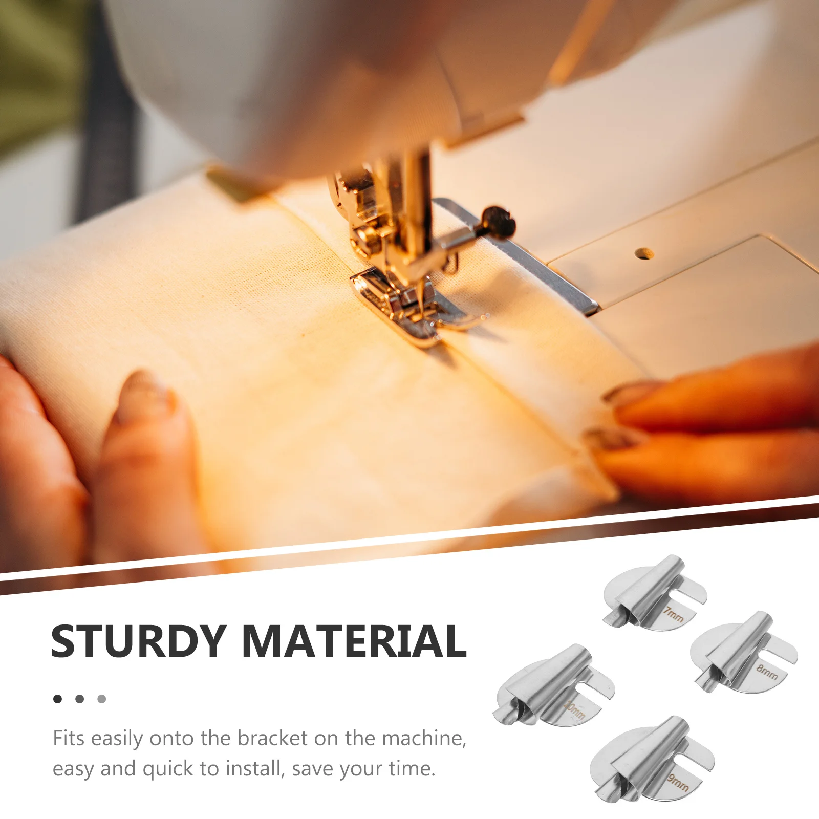 

4pcs Rolled Hemmer Foot Stainless Steel Small Presser Foot For Sewing Machine Professional Hemming Attachment Multi-Function