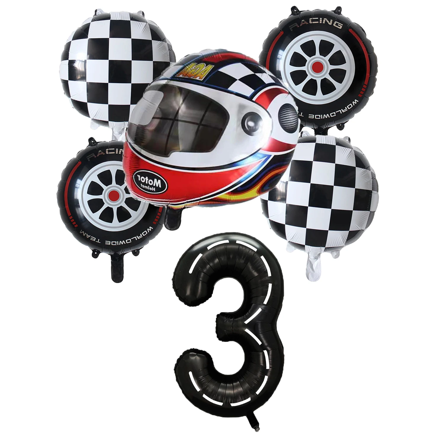 1set Motor Helmet Balloon Wheel Tire Racing Balloons Birthday Decor Boys Race car Dirt Bike Motorcross Hot Wheel Party Supplies