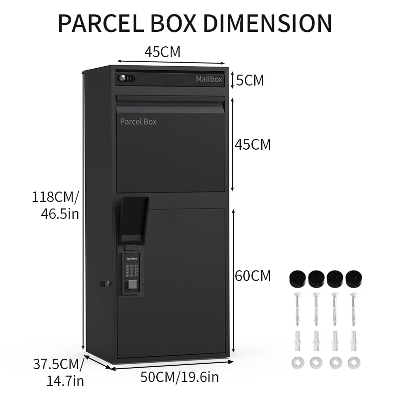 Outdoor Galvanized Steel Wall Mounted Drop Box Parcel Delivery Box Drop Box For Package