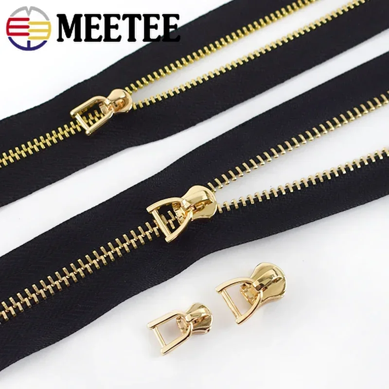 5/10Pcs 3/5/8/10# Zipper Puller Slider for Metal Zippers D Ring Zip Head Jacket Clothes Bag Repair Zips DIY Sewing Accessories