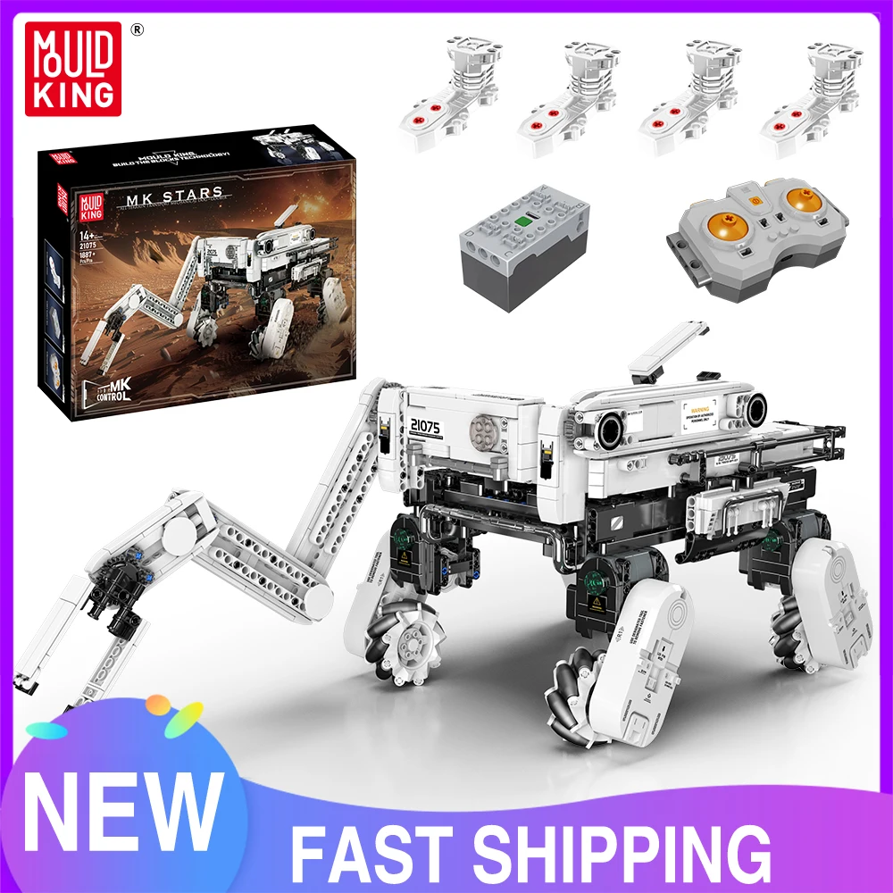 

Mold King 21075, технические игрушки-роботы, дистанционное управление, вездеход, механический строительный блок для собак, детский рождественский подарок