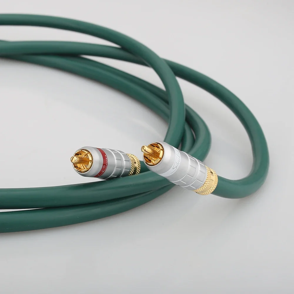 สายเชื่อมต่อเสียงไฮไฟเกรดเสียง สายสัญญาณเสียง RCA ทองแดงบริสุทธิ์