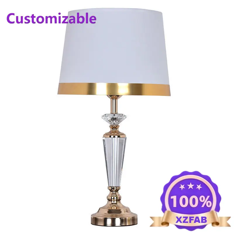 Factory Direct 2026 Light luxury crystal table lamp Bedroom bedside lamp Living room Simple modern home American bed