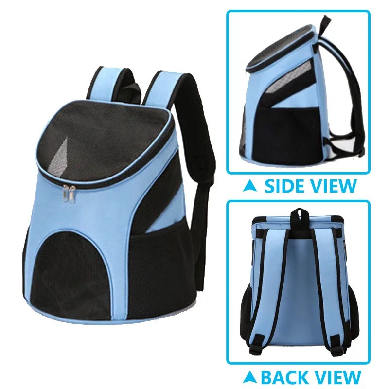 Foldable Pet Carrier For Cats Small Dogs Cat Outdoor Backpack Large Breathable Mesh Double Shoulder With Side Pockets Dog Bags