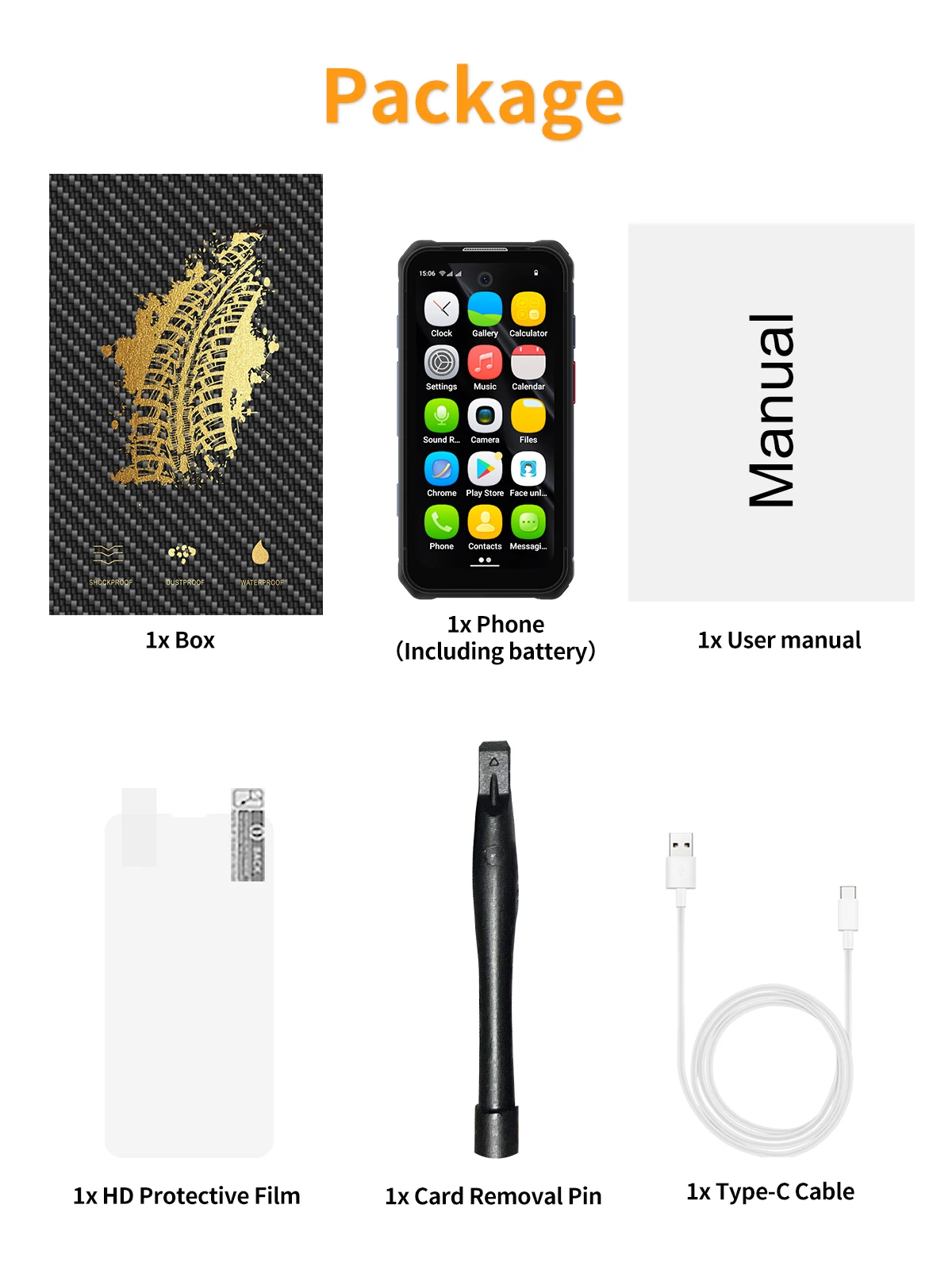 SERVO TANK500 4G Android Mini Rugged Smartphone 6GB+128GB 2 SIM Face Unlock 3.88 inch 3000mAh 13MP Camera Waterproof Smart Phone