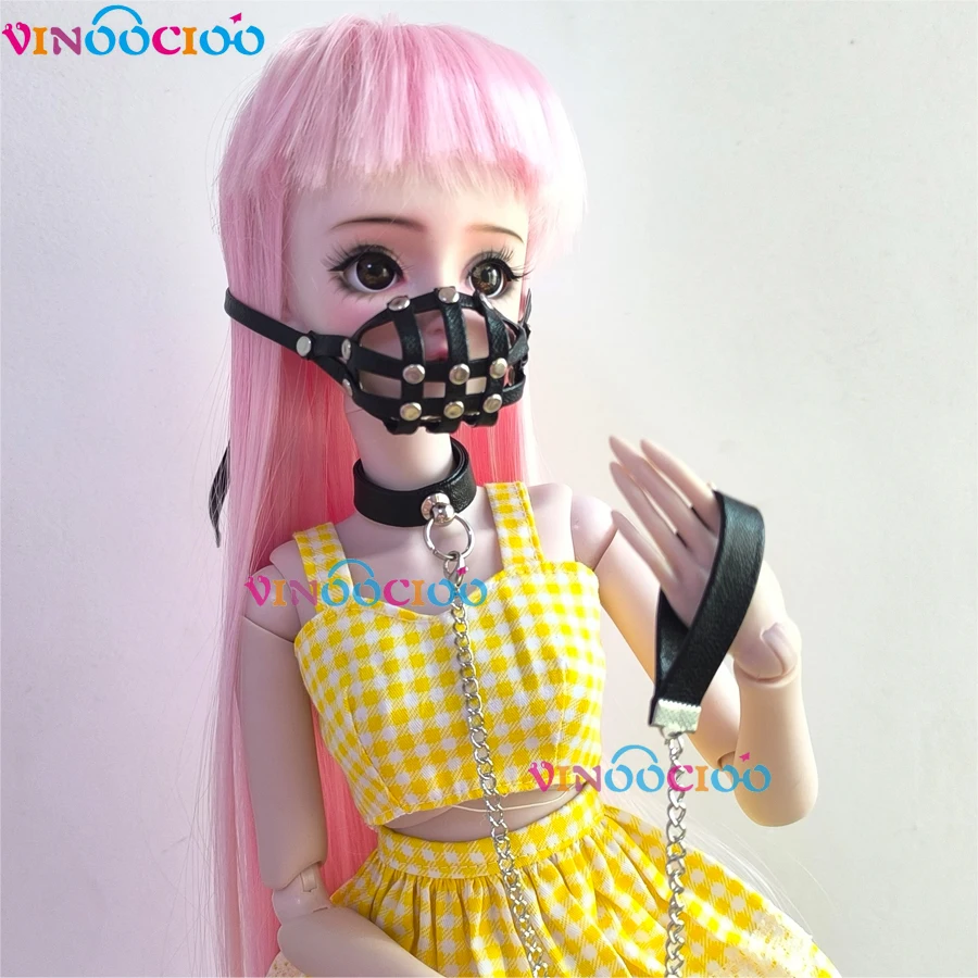 BJD Doll Mouth Cage Photo Props 1/4 1/6 1/3 BJD Doll Uncle Doll Choker Leadrope and Bite Stopper Mouth Chain Accessories