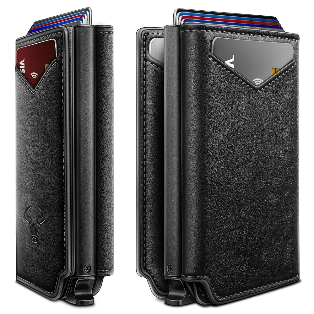 

Free ShippingFree ShippingMen Wallet Leather Wallet Card Holders Money Clip for Men 10Cards-Magnetic Flip on Metal Case