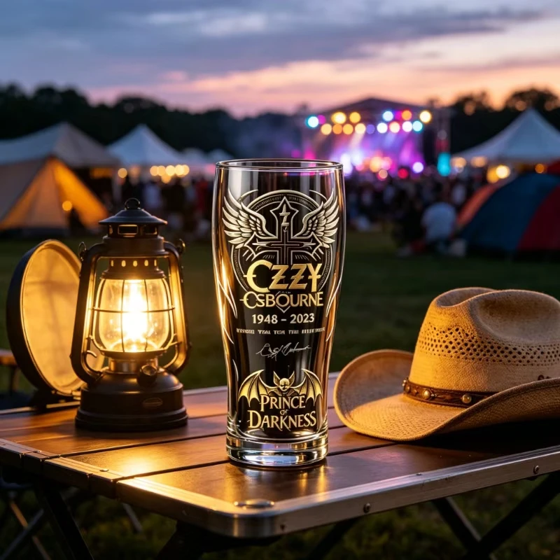 1948-2025 Retro Rock-Stil Bierglas Heavy Metal Fan Sammlerstück Trinkbecher Wohndekor Ornament